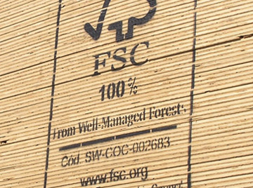 FSC certified wooden planks