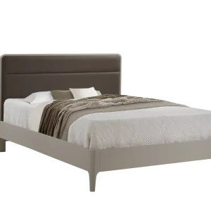 Palo Bed (low profile footboard) with Taupe Bonded Leather