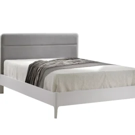 Palo Bed (low profile footboard) with Soft Grey Fabri