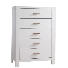 Toscano 5 Drawer Chest in White