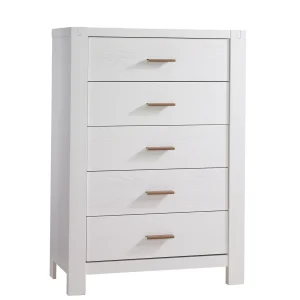 Toscano 5 Drawer Chest in White