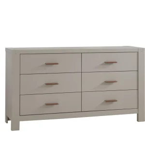 Toscano King 6 drawer dresser in Dove