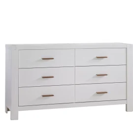 Toscano King 6 drawer dresser in White