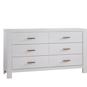 Toscano King 6 drawer dresser in White